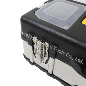 High Quality Portable Plastic <strong>Tool</strong> <strong>Box</strong> <strong>With</strong> Steel <strong>Lock</strong> Hard Plastic Rolling Toolbox 14'' 17''19''Storage Case Set