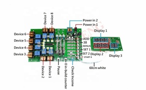 JY-2182-V2 8-канальный таймер обратного отсчета, доска для монет и купюр, управляемая картой времени для 1-8 устройств