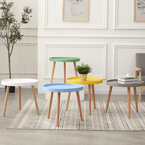 Tự Chế Đồ Nội Thất Phòng Khách Đầy Màu Sắc Bằng Gỗ Hiện Đại Bàn Ăn Vòng Trung Tâm <span class=keywords><strong>End</strong></span> Side Bàn Cà Phê Để Bán - Product Image 3