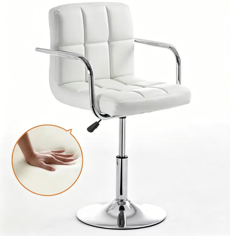 Short 40-55cm with handrails-white leather