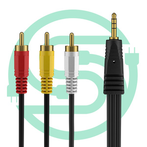 3.5mm 3 RCA erkek tak PVC ceket Stereo ses Video AUX kablo kamera bilgisayar ve AV kamera için 3.5mm RCA AV Video kablosu - Product Image 5