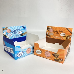 Estante de cartón de papel, producto listo, paquete de botella pequeña al por menor, caja de embalaje de exhibición de mostrador para Barra de Chocolate de proteína energética - Product Image 1