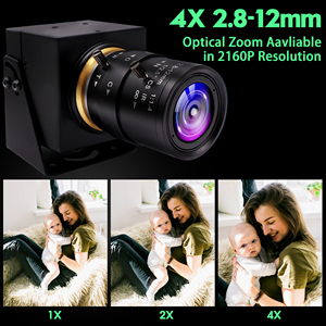 ELP 4K USB <strong>Camera</strong> 3 <strong>Output</strong> Modes CS 2.8-12mm Varifocal 4x Optical Zoom Webcam H.264 30FPS 4k <strong>Camera</strong> for AI