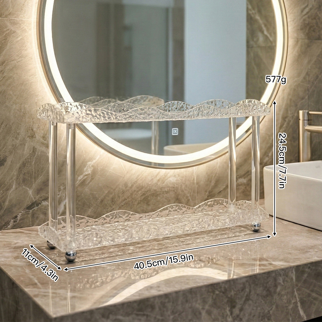 Large Double-Layer Acrylic Storage Rack