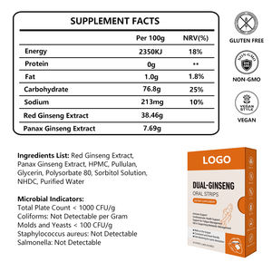 Harga grosir Strip tipis Ginseng pendukung imun dengan Ginseng merah alami energi Herbal Oral Strip suplemen - Product Image 2