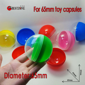 Hot <strong>Capsule</strong> Shell 65 mm or 6.5 cm or 2.56' Inches Half Transparent Half Colored Vending Machine Toy Plastic <strong>Capsule</strong> - Product Image 2