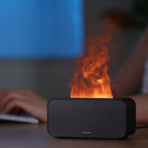 Kinscoterデスクトップ120mlファイヤーディフューザーエッセンシャルオイルミニ超音波加湿器家庭用フレームアロマディフューザー - Product Image 1