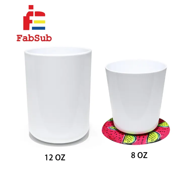 Tazas de polímero para niños 12oz 8oz taza de sublimación de plástico con o sin asa para impresión personalizada