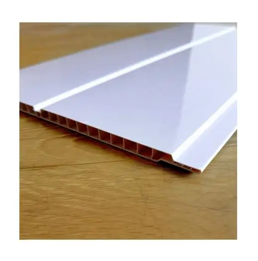 Panel de pared de PVC blanco de 25cm de ancho, superficie de alto brillo para Decoración de casa, precio de Panel de PVC de venta directa de fábrica