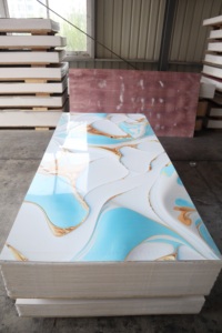 Bền Trọng lượng nhẹ thanh lịch thiết kế hiện đại không thấm nước <span class=keywords><strong>d</strong></span>ễ <span class=keywords><strong>d</strong></span>àng để cài đặt kết cấu bằng đá cẩm thạch PVC trang trí tường bảng điều khiển để sử <span class=keywords><strong>d</strong></span>ụng nhà - Product Image 4