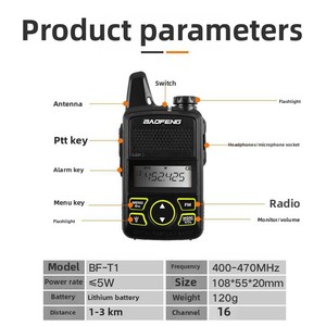 Baofeng Mini Walkie Talkie con Teclado de Pantalla, Banda UHF de 5W, Cordón Colorido para Intercomunicador al Aire Libre, Radio Bidireccional, 1 Unidad, 2 Unidades, 1 Unidad, 2 Unidades, 2 Unidades - Product Image 5
