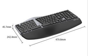 Teclado ergonómico inalámbrico con reposamuñecas para Windows/Mac, teclado con diseño dividido, USB - Product Image 5