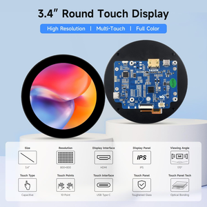 Aismartlink WAVES HARE 3,4-Zoll-Rund-Touch-Display, 800*800 Auflösung, IPS, 10-Punkt-Touch Kompatibel mit Raspberry Pi 5