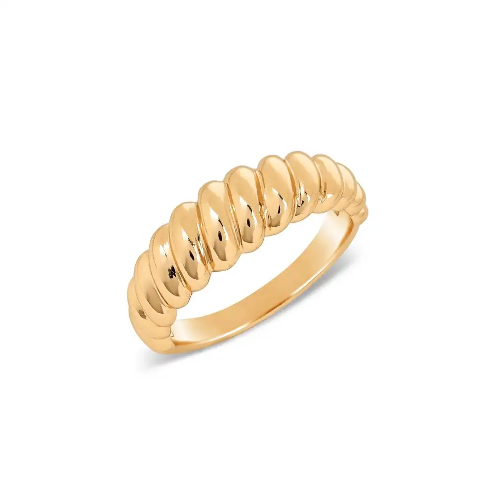 Simple lleno de oro con forma de anillo de dedo para chica señora boda fiesta de moda lindo banda anillos venta al por mayor de la nave de la gota de la joyería