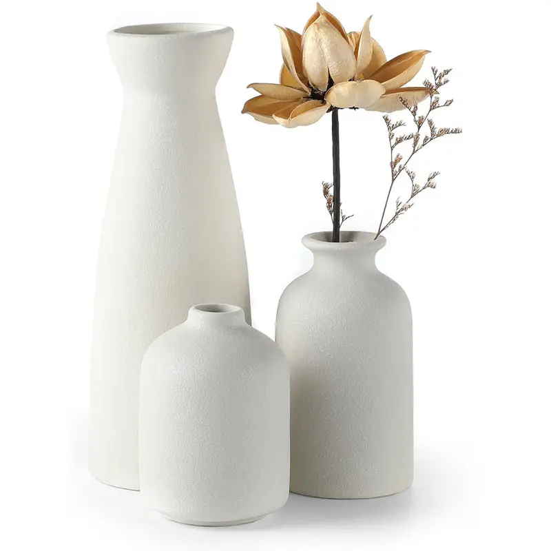 Moderne minimalist ische Blumenvasen aus Keramik porzellan Schwarz-Weiß-Vase 3er-Set Suite für Wohnkultur Tisch dekoration
