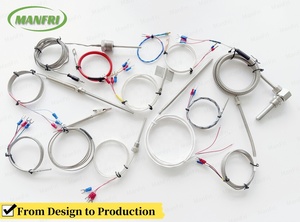 RTD PT100 Industrial <strong>Temperature</strong> <strong>Sensor</strong> Probe with 2-Wires Tinned Terminal Flanged Housing For Chemical Plants - Product Image 6
