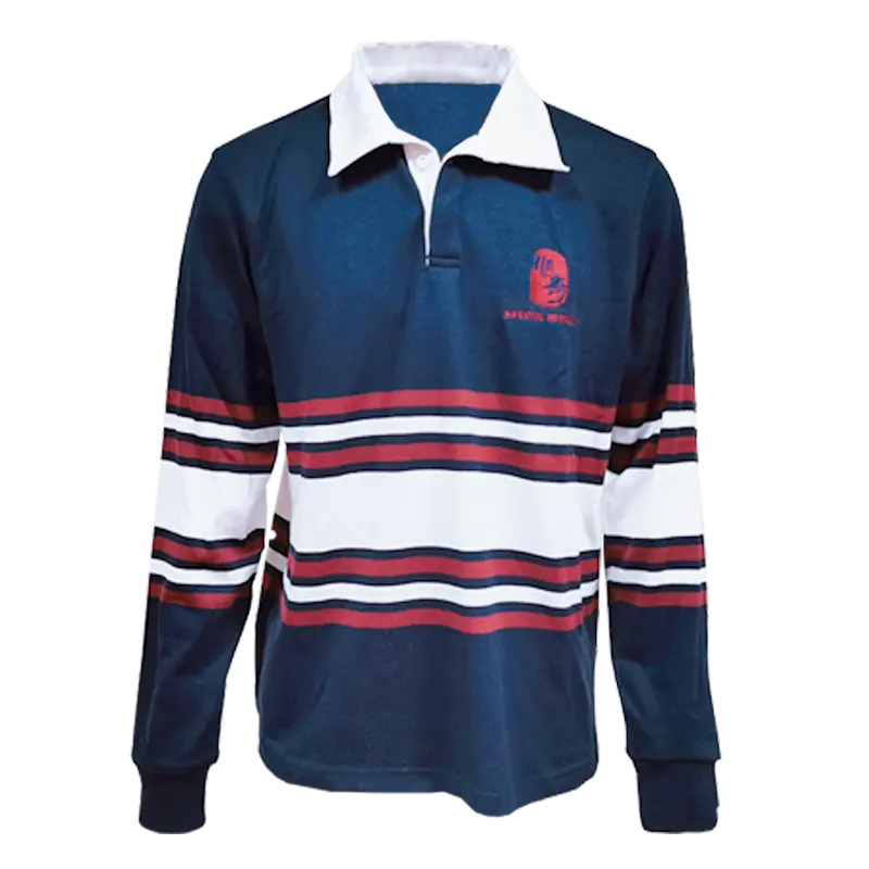 Logotipo bordado a rayas personalizado 100% algodón manga corta larga Inglaterra rugby polos Jersey