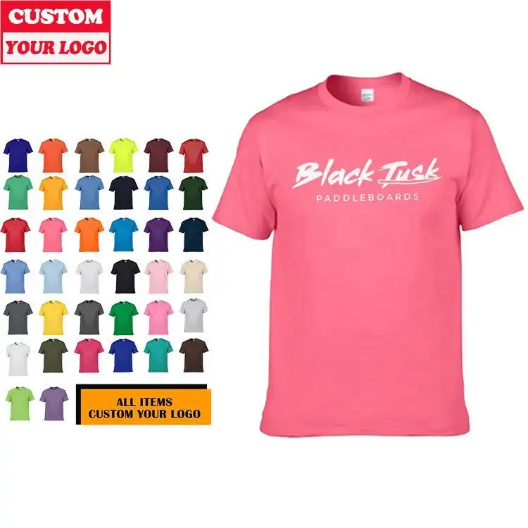 Fabrika ucuz fiyat 1 renk Logo boy Tee rahat özel t gömlek pembe kız