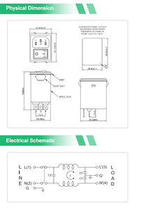 CE & CB certificata monofase filtro EMI tipo Click-in presa con interruttore di alimentazione e filtro RFI reti LC & RC - Product Image 4