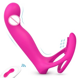 男性と女性の共有リモコンダブルロックリングAnovulaジョイントダブルロック前立腺マッサージ器 - Product Image 1