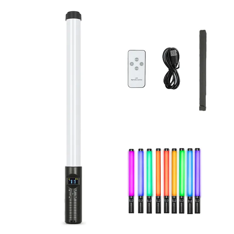 Lampu Led tabung fotografi genggam portabel, lampu tongkat lampu RGB, lampu fotografi Video, lampu isi fotografi