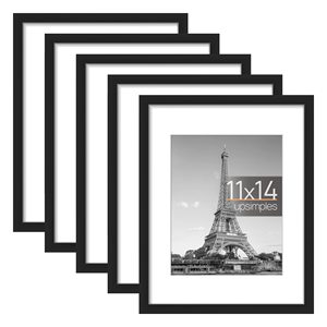 Resim çerçevesi 5 Set, ekran resimleri Mat ile 8x10 veya Mat olmadan 11x14, duvar galeri fotoğraf çerçeveleri, siyah - Product Image 1
