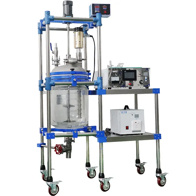 Pilot Scale Echografie Mantel Glas Chemische Reactor Met Ultrasone Dispersie Emulgering En Ptfe Nutsche Filtratie