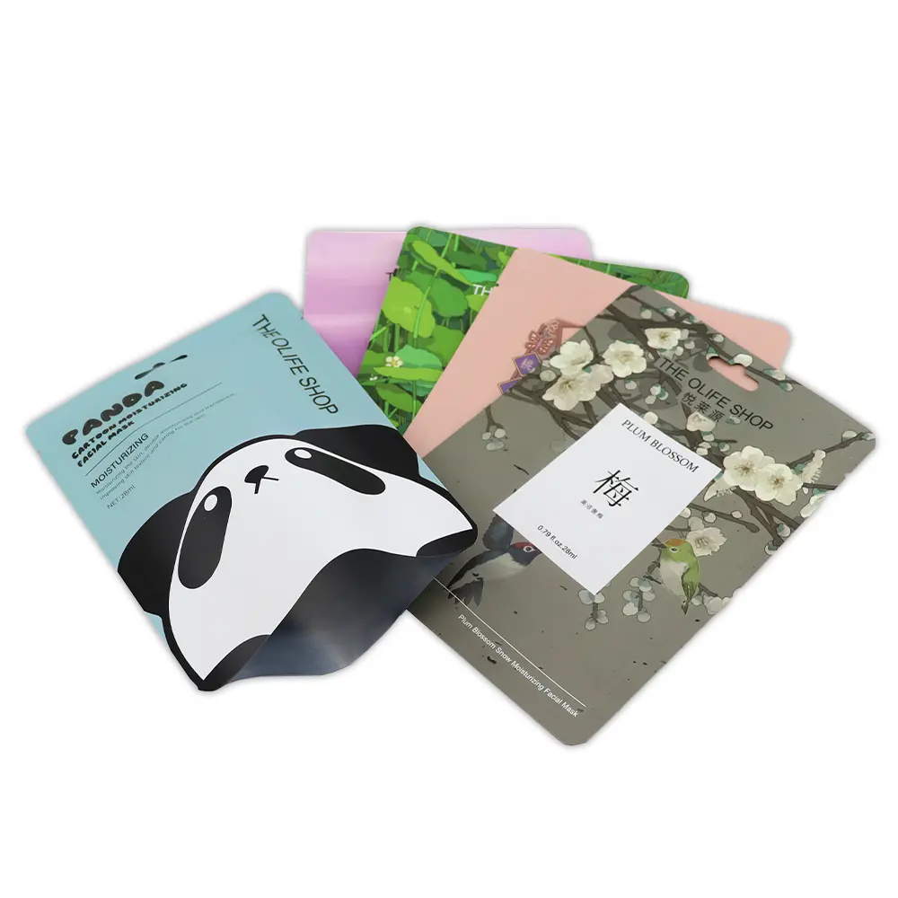 Custom Sheet Mask Sachet Pack Facial Cream Packaging Pouch For Cosmetics, Face Mask Packaging Bag