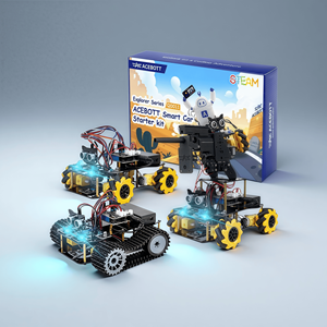 ACEBOTT STEM Kids Educational LED Light <strong>Ultrasonic</strong> <strong>Sensor</strong> Obstacle Avoidance Tank ESP32 Smart Robot Car Kit for <strong>Arduino</strong>
