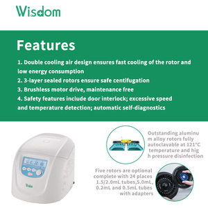 WISDOM CF-W-324 mikrofon kecepatan tinggi, <span class=keywords><strong>Rotor</strong></span> alumunium AS24-2 15000rpm kecepatan tinggi dengan 5 <span class=keywords><strong>Rotor</strong></span> yang dapat ditukar untuk laboratorium steril - Product Image 5