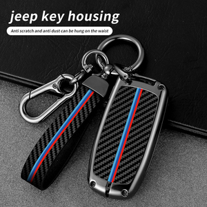 เคสกุญแจรถยนต์ทำจากโลหะคาร์บอนไฟเบอร์,สำหรับรถจี๊ปเรนเกดแกรนด์เชโรกีที่ชาร์จ Dodge Ram 1500 Challenger Chrysler <span class=keywords><strong>300C</strong></span> Journey