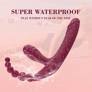 Dreifach köpfige Anal perlen Plug Vibrator Sexspielzeug für Erwachsene Fernbedienung Strap-On G-Punkt <span class=keywords><strong>Dildo</strong></span> vibrator für Frauen Lesben Orgasmus - Product Image 5