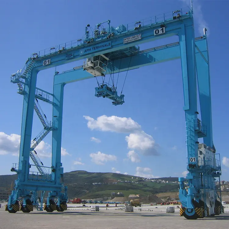 40 tấn straddle tàu sân bay cao su lốp giàn cần cẩu Trung Quốc container rtg giàn cần cẩu giá cho cảng container nâng sử dụng