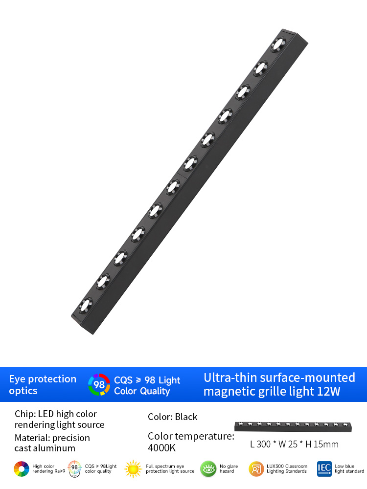 Magnetic grille spotlight 12w