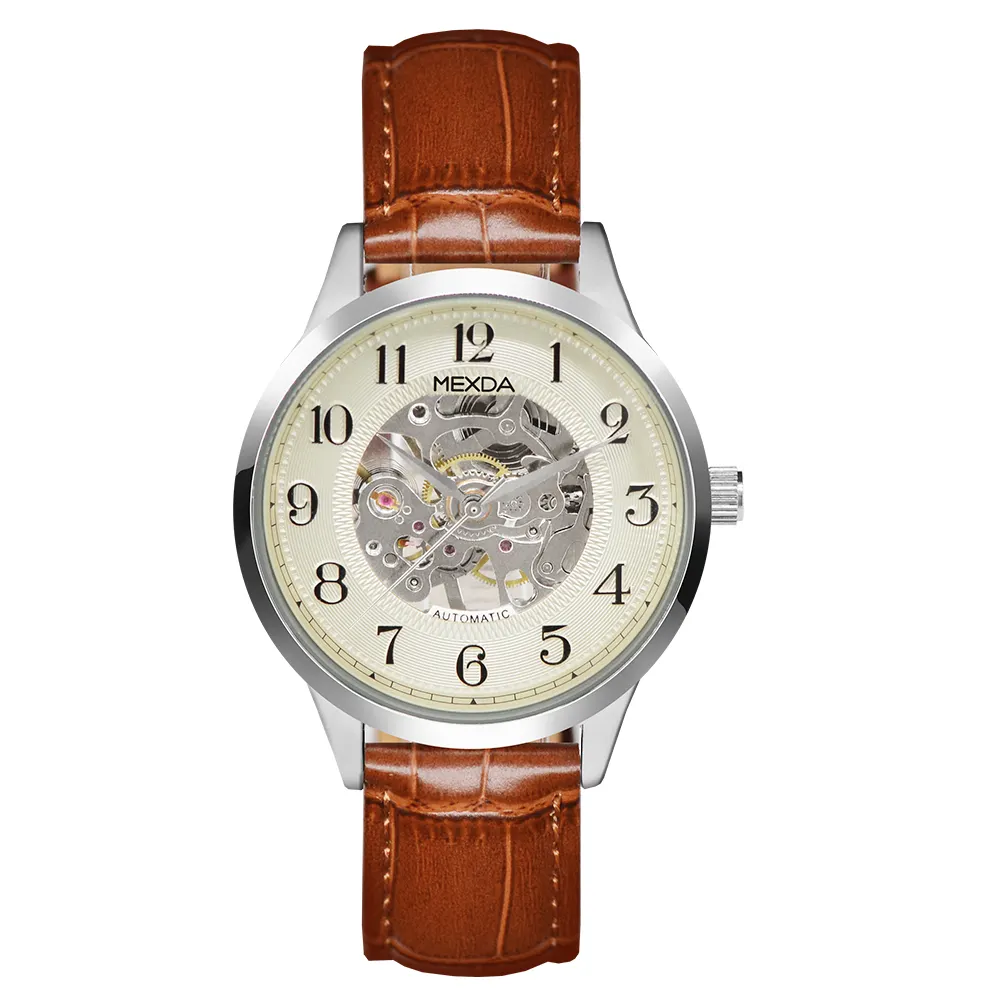 Reloj Mexda de alta calidad para hombre, reloj esqueleto, reloj analógico clásico, Relojes automáticos de gaviota, de cristal para hombre