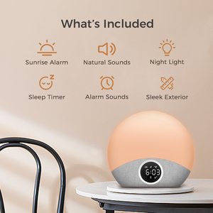 HiFiD yepyeni ürün 8 açık renkler uyku süresi ses terapi makineleri gündoğumu ışıklı çalar saat - Product Image 2