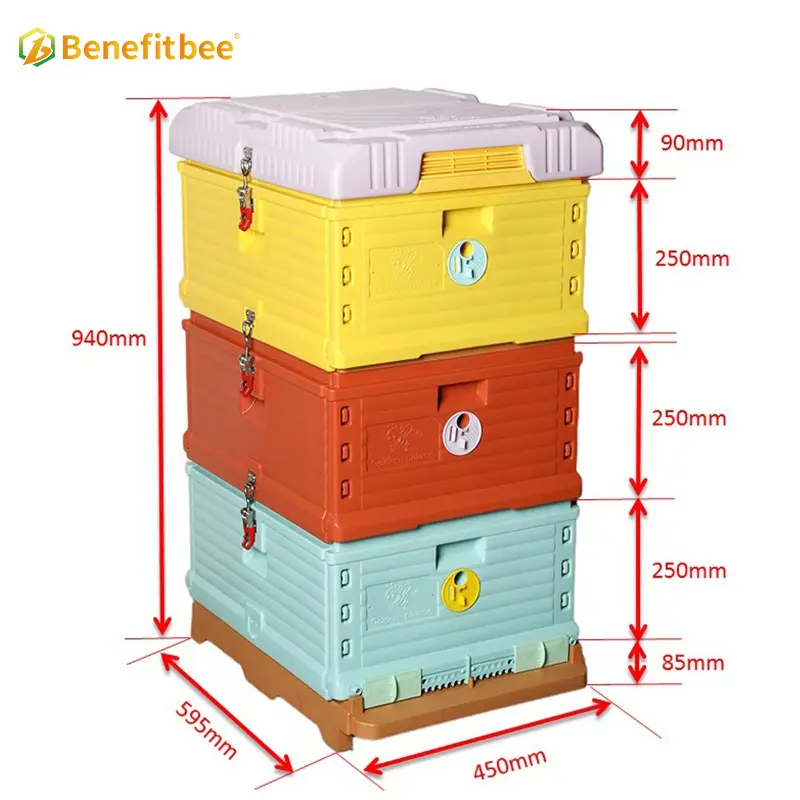 LangstrothBeehive apicoltura attrezzature Multifunzione in plastica alveare Tre strati 10 telaio PE termo bee hive