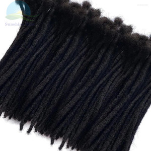 Sıcak satış Dreadlock 0.8cm % 100% hint İnsan saç doğal siyah tığ Dreadlock uzantıları ince locs erkekler için - Product Image 5