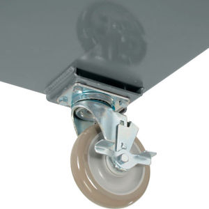 3 tepsi raflar 18 \ "Wx30 \" L dört tekerlekli Platform ve OEM özelleştirme plastik malzeme ile kaynaklı çelik yardımcı malzeme arabası - Product Image 3
