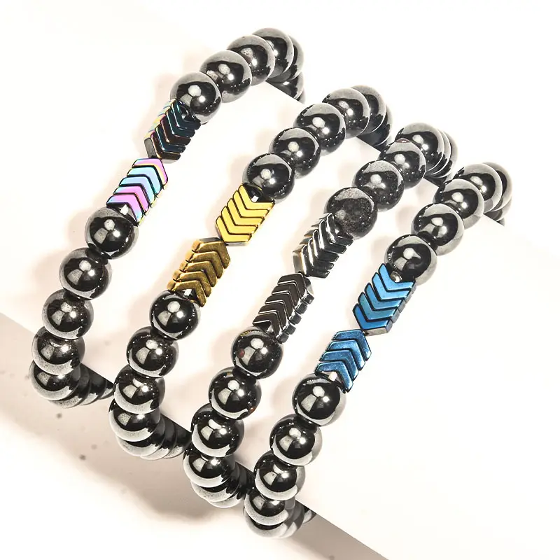 Wholesale Magnetic Beaded Bracelets Health Stacked Arrowhead Bracelets Jewelry Men Custom