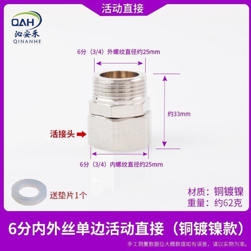 6 points inner and outer wire live directly (copper nickel plating)