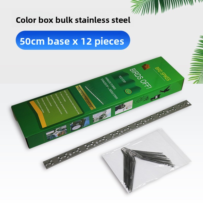 Base de 50 cm en acier inoxydable anti-oiseaux, 60 points de fixation.