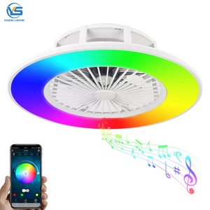 759 thông minh RGB LED quạt trần ánh sáng với 7 màu sắc loa & từ xa ứng dụng điều khiển - Product Image 1