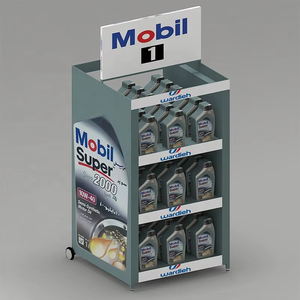 Özel 3 katlı yağlama yağı ekran rafları zemin Metal Motor yağ rafı reklam başlığı ile ekran - Product Image 4