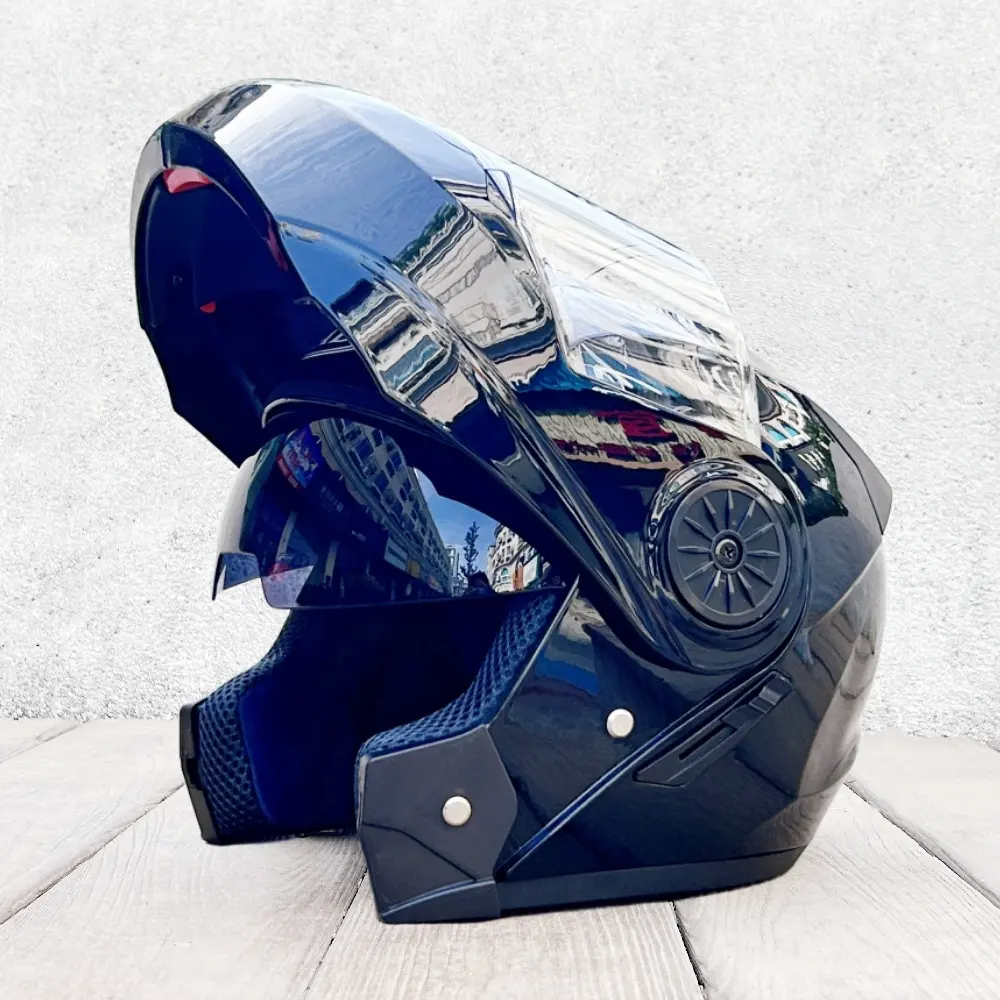 최신 ABS EPS 오토바이 헬멧 모듈식 리버스 UP 더블 렌즈 풀 페이스 오토바이 레이싱 헬멧 헤드 가드