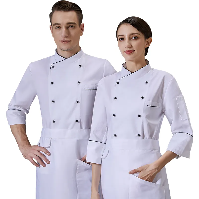 Vêtements de travail du chef Robe d'été imperméable à manches longues printemps et automne Restauration d'hôtel après uniformes de chef de cuisine