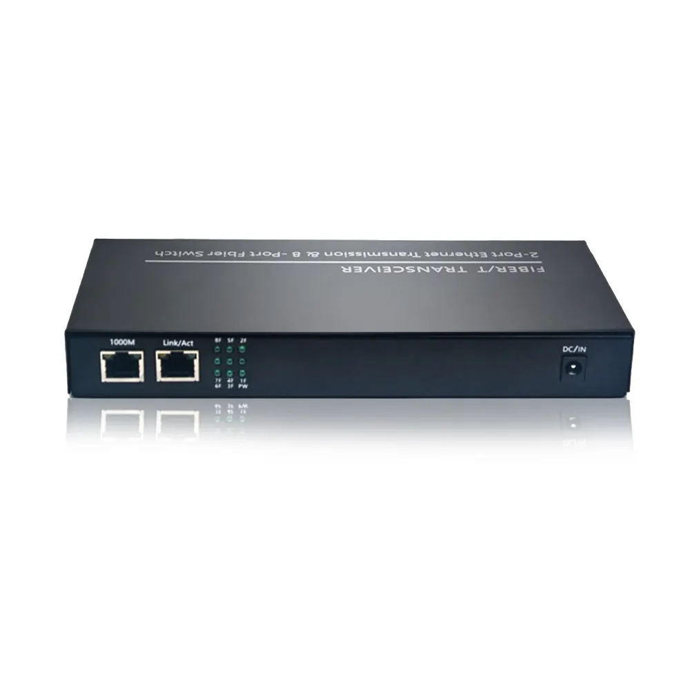 8 port RJ45 100BASE-T zu 2 10/100/1000M SFP Fiber Media Converter Fast Ethernet zu SFP Media Converter