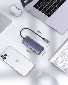 Stok 5 in 1 USB3.2 Gen2 için 4 * USB-C 10Gbps ve 1 * USB-C DC 5V şarj genişletici Dock masaüstü Laptop için - Product Image 2