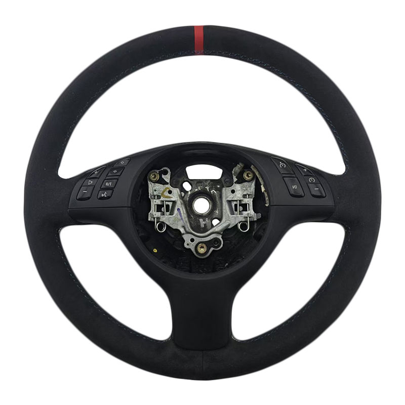 Alcantara + Bande supérieure rouge + Coutures rouges et bleues