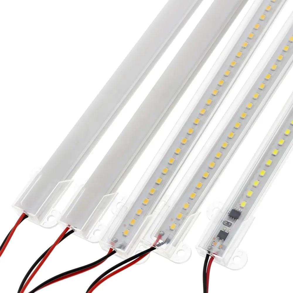 Barre lumineuse LED encastrée, 8W, 50cm, ac 110v, 220v, bande LED blanche chaude, Tubes fluorescents, éclairage de cuisine d'intérieur, lumière d'armoire LED